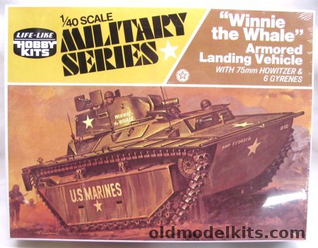 Life-Like 1/40 Winnie the Whale Armored Landing Vehicle - With 75mm Howitzer - (ex Adams), H658 plastic model kit